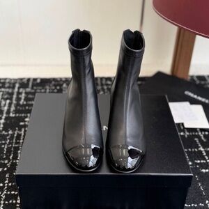 Elegant Black Leather Ankle Boots